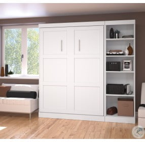 Pure White 84" Open Storage Leg down  Full Wall Bed