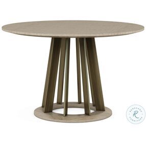 North Side Light Gray And Flaxen Bronze Round Dining Room Set