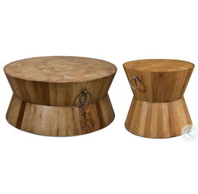 27134 Driftwood Brown Round Tower Cocktail Table