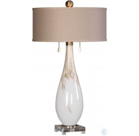 Cardoni White Glass Table Lamp