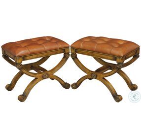 Empire Brown Leather Stool