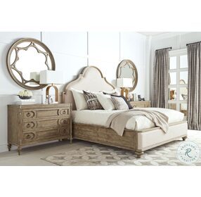 Architrave Beige and Brown Queen Upholstered Panel Bed