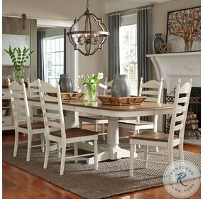 Springfield Honey And Cream Double Pedestal Extendable Dining Table