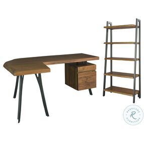 Boulder Brown And Graphite Steel Open Shevling Etagere