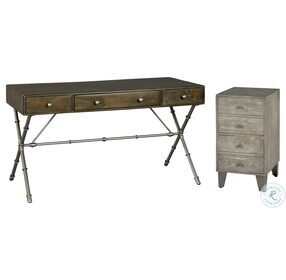 Cambridge Antique Pewter Faux Bamboo Writing Desk