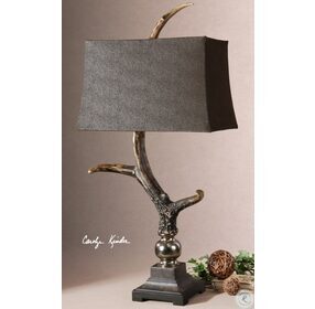 Stag Horn Dark Shade Table Lamp
