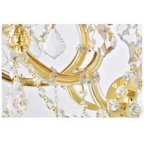 2800W7G-RC Maria Theresa 22" Gold 7 Light Wall Sconce With Clear Royal Cut Crystal Trim
