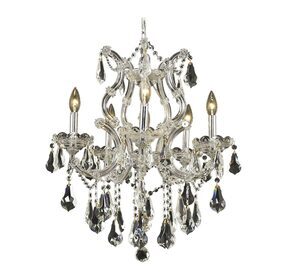 Maria Theresa 20" Chrome 6 Light Chandelier With Clear Royal Cut Crystal Trim