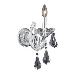 2801W1C-RC Maria Theresa 8" Chrome 1 Light Wall Sconce With Clear Royal Cut Crystal Trim
