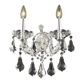 2801W2C-RC Maria Theresa 12" Chrome 2 Light Wall Sconce With Clear Royal Cut Crystal Trim
