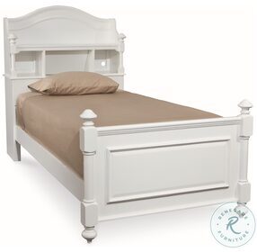 Madison Natural White Painted Youth Storage Bookcase Bedroom Set