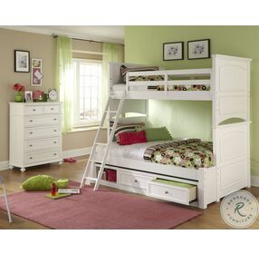 Madison Natural White Painted Twin Over Full Bunk Bed