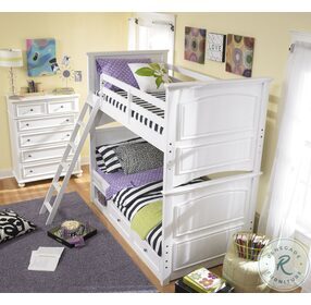 Madison Natural White Painted Twin Over Twin Bunk Bed