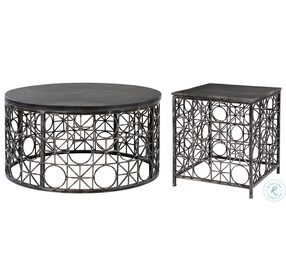 Special Reserve Distressed Black And Honed Square End Table