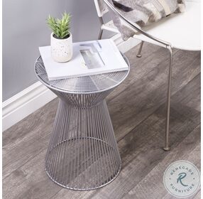 Greeley Silver Metal End Table