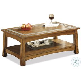 Craftsman Home Americana Oak Rectangular Occasional Table Set