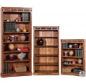 Sedona Rustic Oak 72" Bookcase