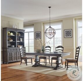 Paradise Valley Saddle Brown Trestle Extendable Dining Table