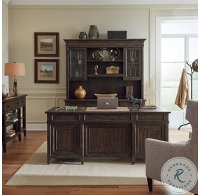 Paradise Valley Saddle Brown Credenza with Hutch