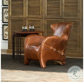 Hera Brown Leather Arm Chair