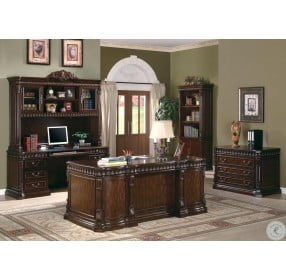 Tucker Rich Brown Home Office Credenza with Hutch
