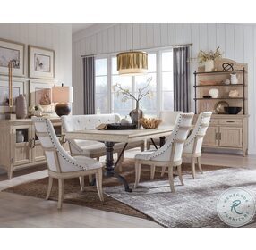Harlow Weathered Bisque Dining Bench