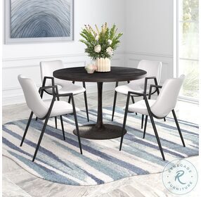 Desi White and Black Dining Chair Set of 2