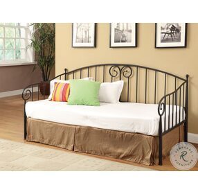 Grover Black Metal Twin Daybed With Link Spring