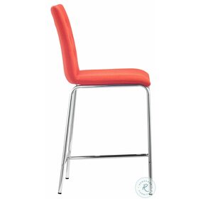 Uppsala Tangerine Fabric Counter Height Chair Set of 2