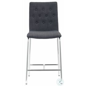 Uppsala Graphite Fabric Counter Height Chair Set of 2