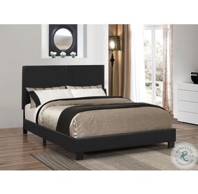Mauve Black Upholstered Full Platform Bed