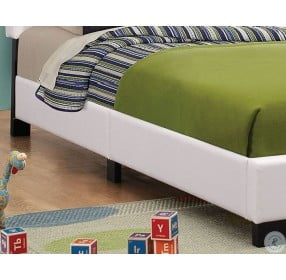 Mauve White Upholstered Twin Platform Bed