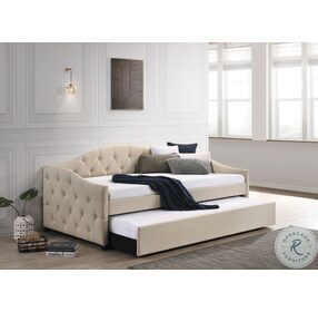 Sadie Taupe and Black Twin Daybed with Trundle