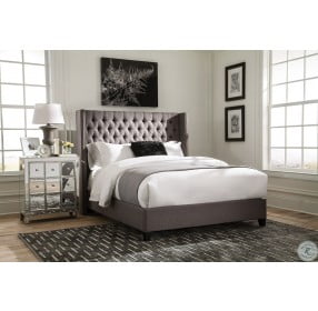 Bancroft Grey Upholstered Queen Panel Bed