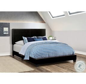 Dorian Black Upholstered Full Panel Bed