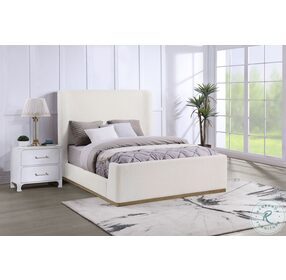 Nala Cream Upholstered King Sleigh Bed