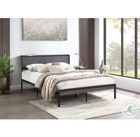 Ricky Gray And Black Queen Platform Bed