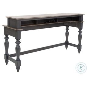 Ocean Isle Slate And Weathered Pine Console Bar Table Set