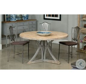 French Country Gray Round Dining Table