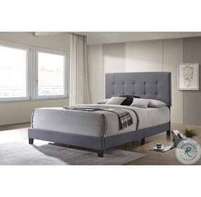 Mapes Gray Upholstered Full Panel Bed