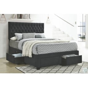 Soledad Gray Upholstered Full Storage Platform Bed