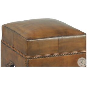 Giuseppe Brown Leather Footstool