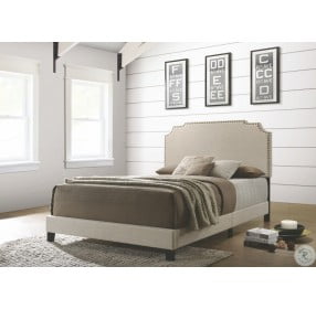 Tamarac Beige Upholstered Full Panel Bed