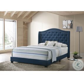 Sonoma Blue Upholstered Full Panel Bed