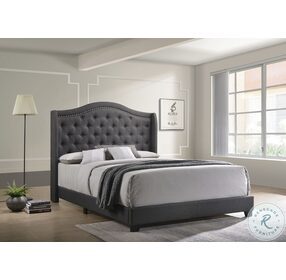 Sonoma Gray Upholstered King Panel Bed