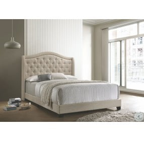 Sonoma Beige Upholstered Full Panel Bed