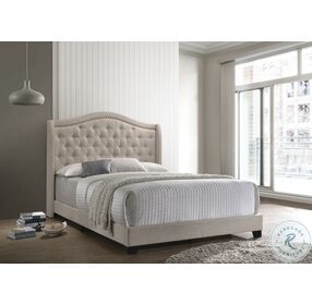 Sonoma Beige Upholstered King Panel Bed