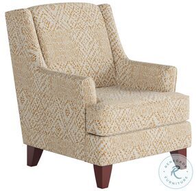 Roughwin Squash Gold and Beige Wing Back Accent Chair