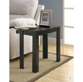 3112 Black / Grey Marble Accent Side Table