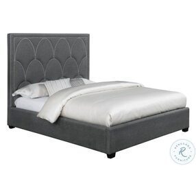 Bowfield Charcoal and Black Upholstered Panel Bedroom set